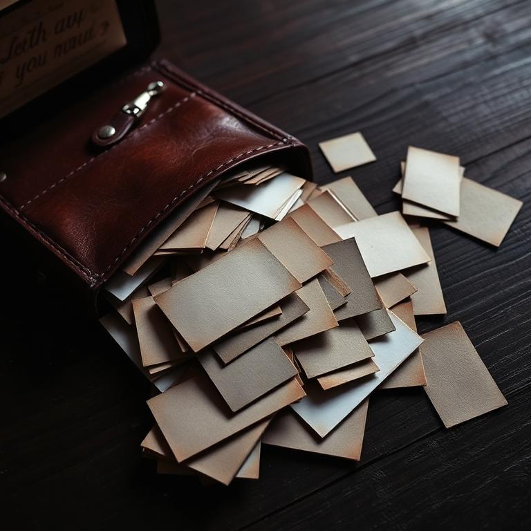 ערימת כרטיסי ביקור מודפסים ישנים