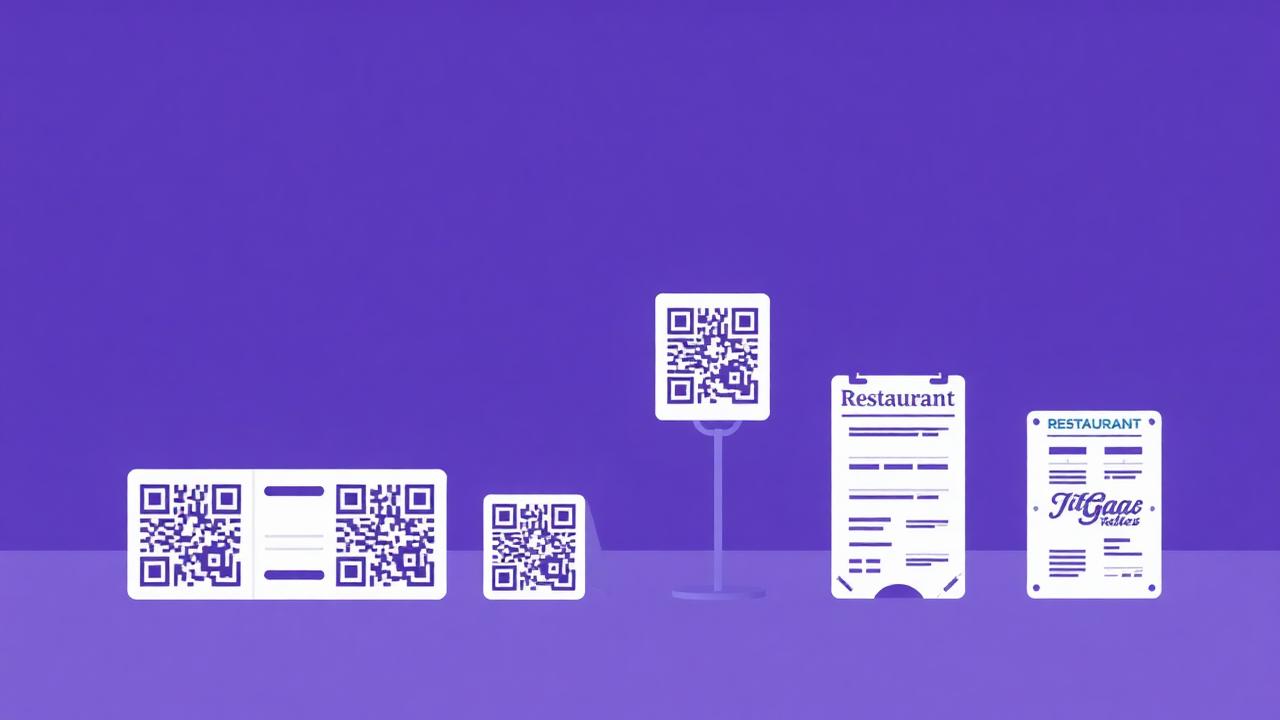 גודל QR להדפסה לפי שימוש: כרטיס, שלט, מדבקה ותפריט